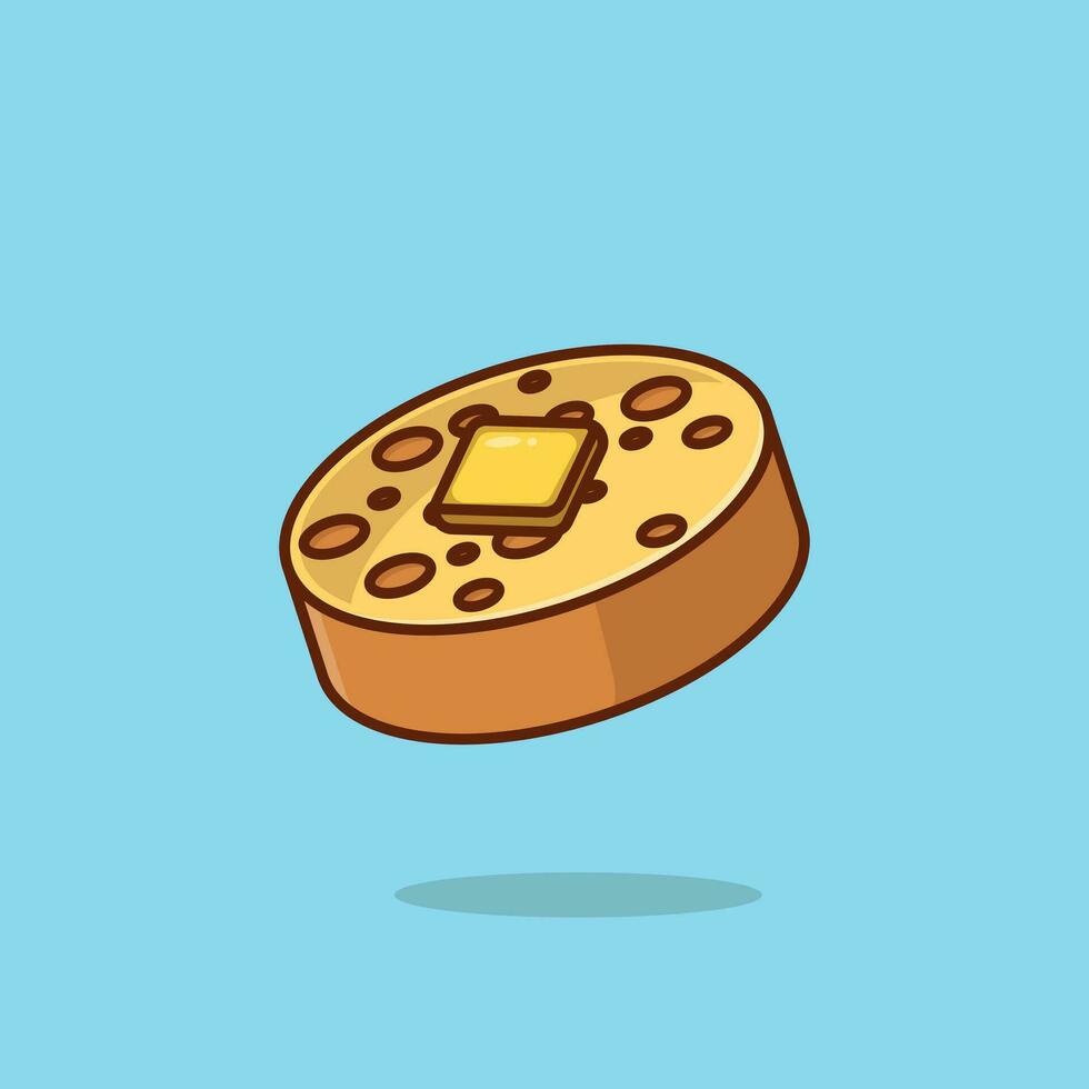 crumpet Facile dessin animé vecteur illustration traditionnel nourriture concept icône isolé