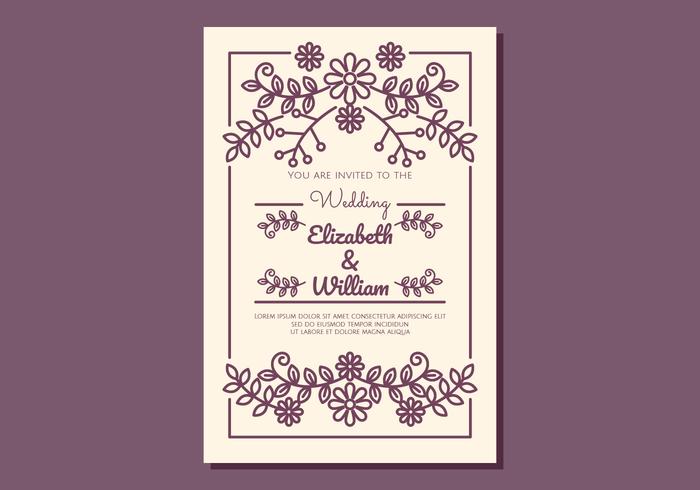 Carte d&#39;invitation de mariage vecteur