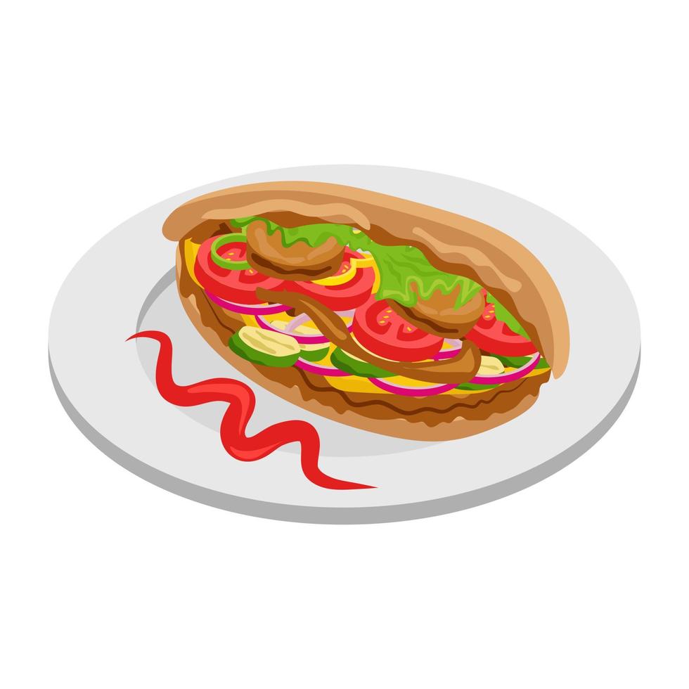 concepts de sandwich aux tortillas vecteur