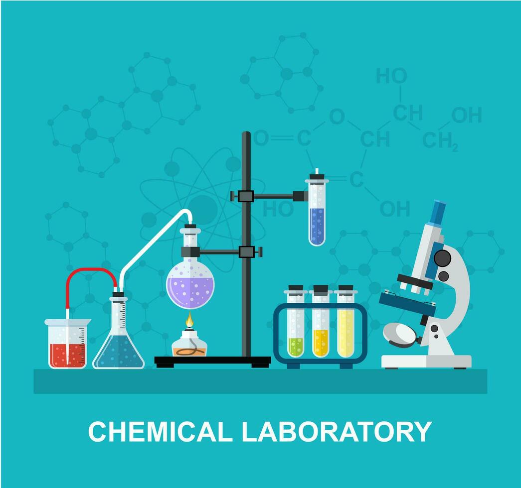 chimique verrerie, laboratoire. vecteur