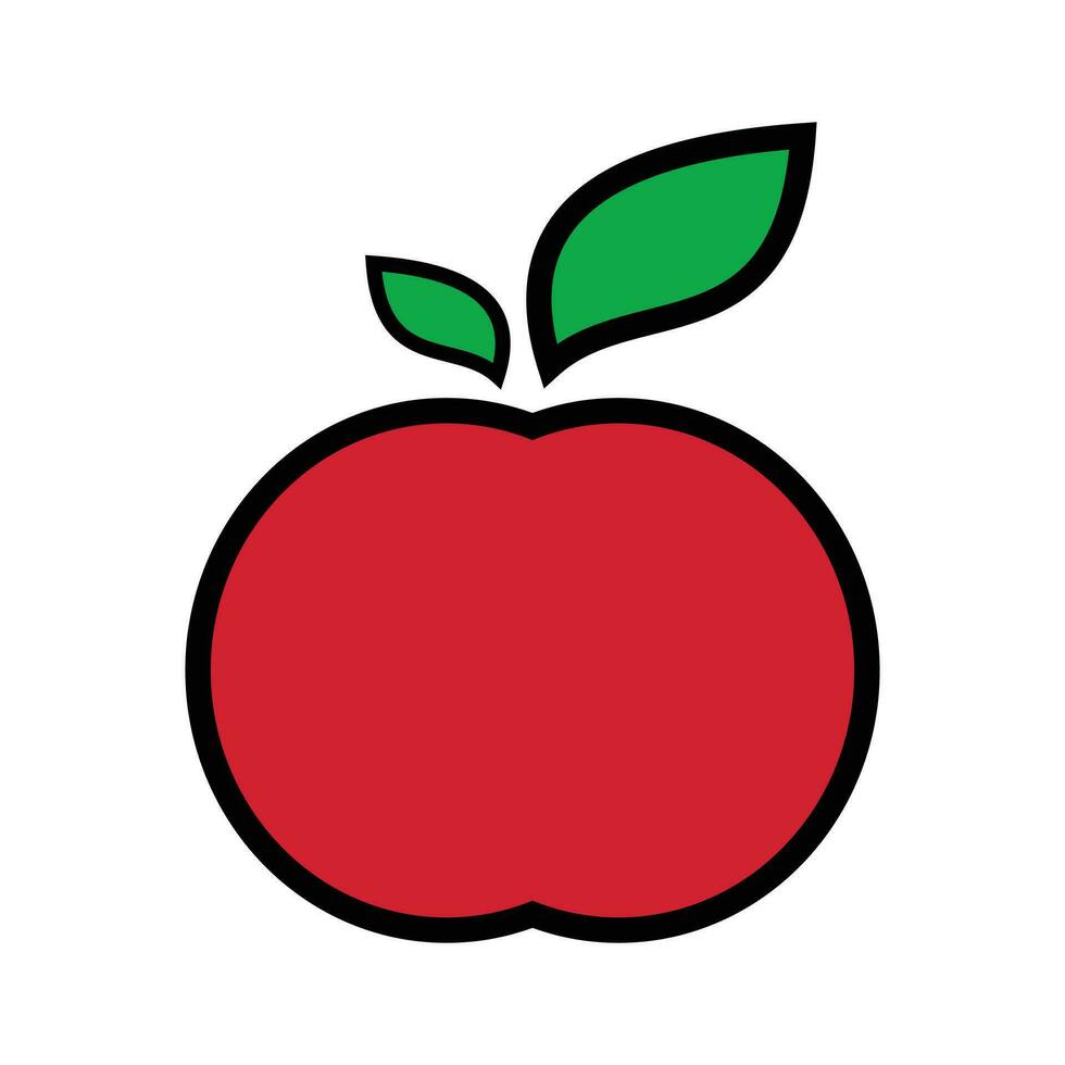 Pomme Frais fruit icône vecteur illustration conception graphique plat style rouge Pomme symbole