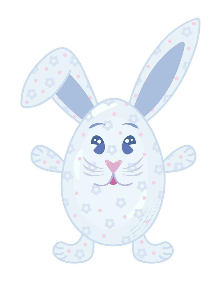 mignonne Pâques lapin dans le forme de œuf, vecteur Couleur illustration dans sensationnel style