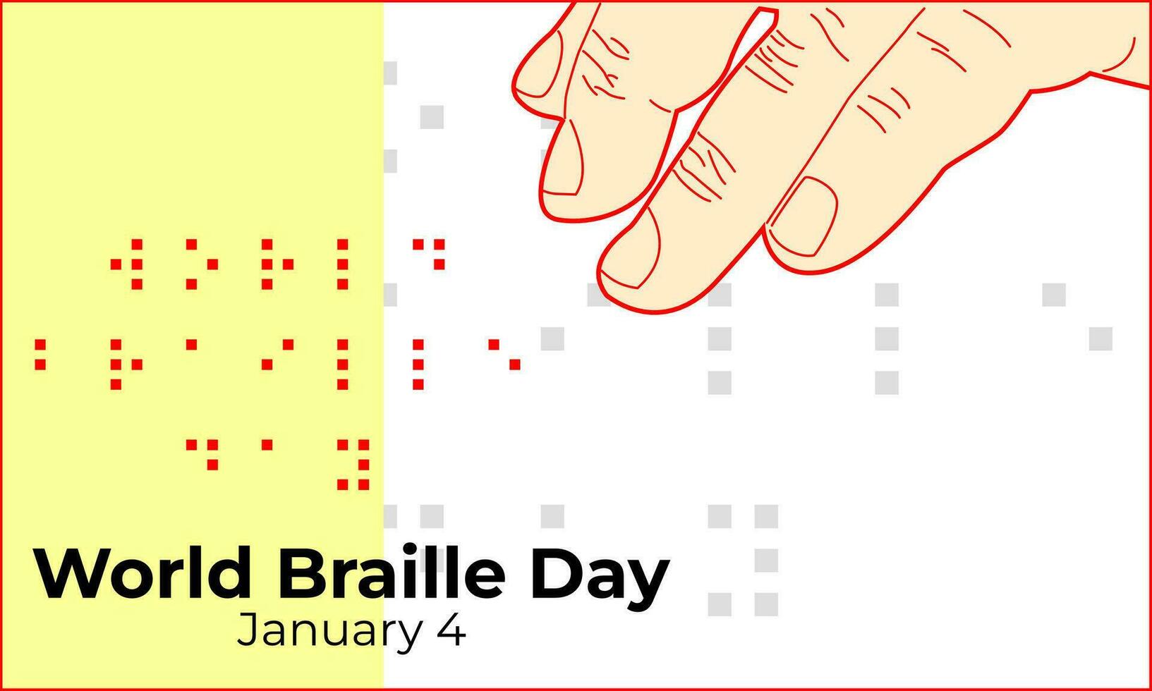 illustration vectorielle de la journée mondiale du braille vecteur