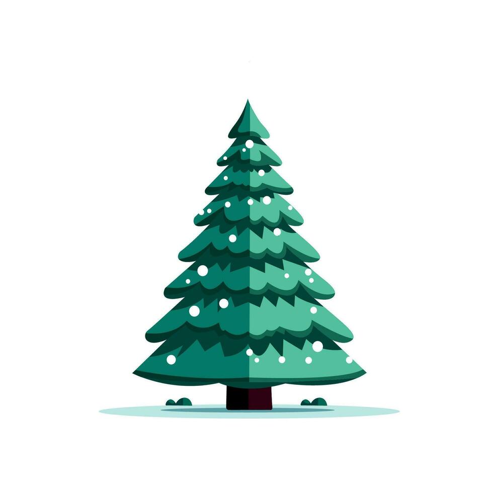 Noël arbre avec neige vecteur illustration