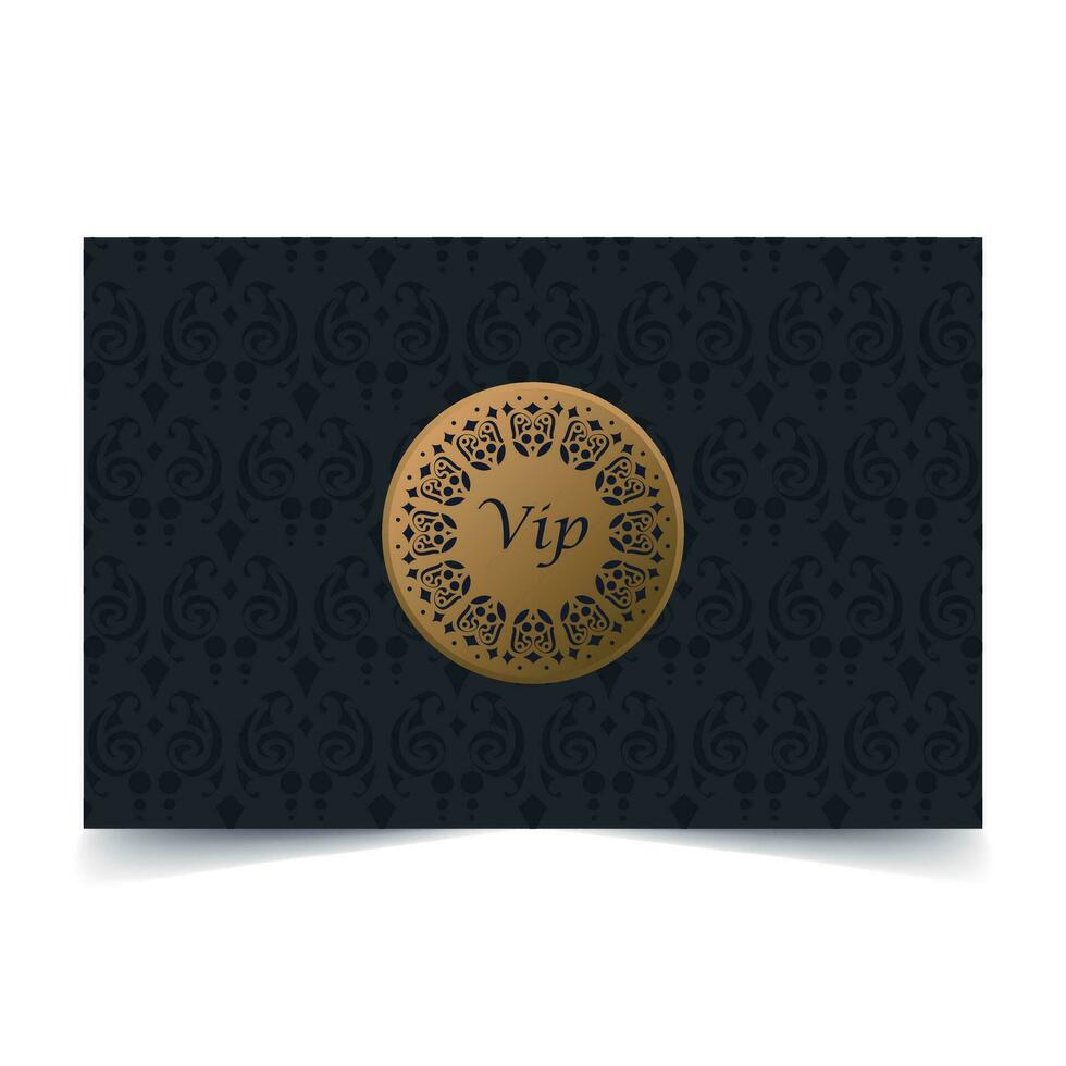 carte vip sombre de luxe dans la texture d'ornement vecteur