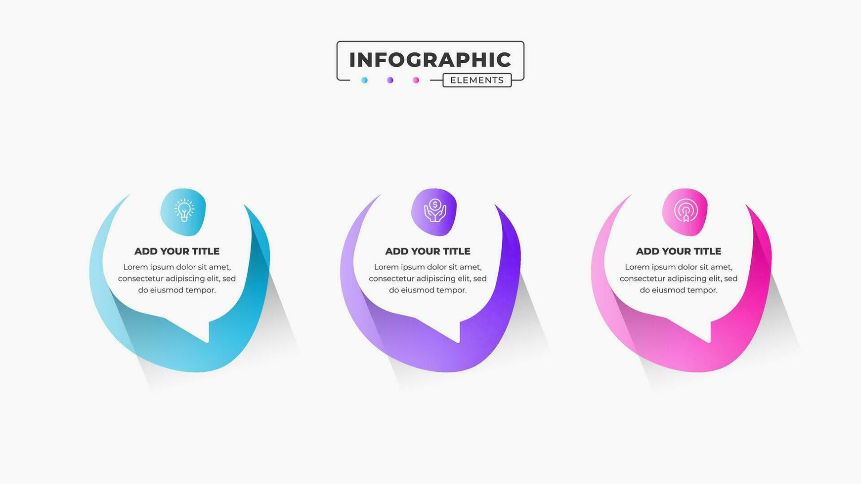 vecteur discours bulle infographie conception modèle avec 3 pas ou les options