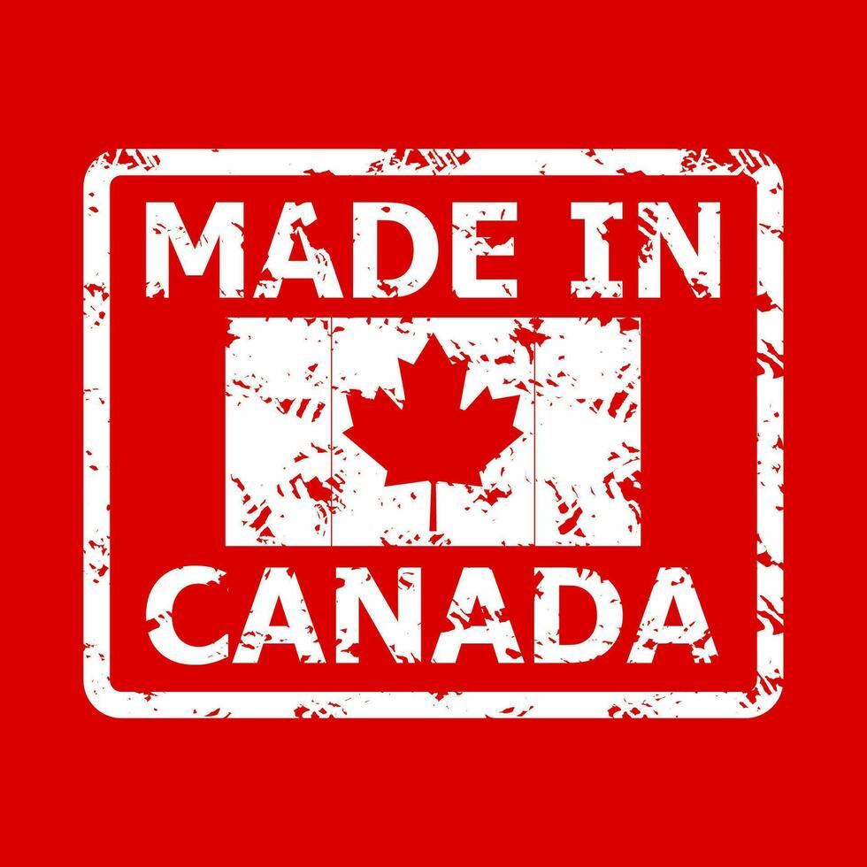 fabriqué dans Canada timbre. fabriqué caoutchouc joint texture. vecteur produit canadien, badge fabrication caoutchouc timbre illustration