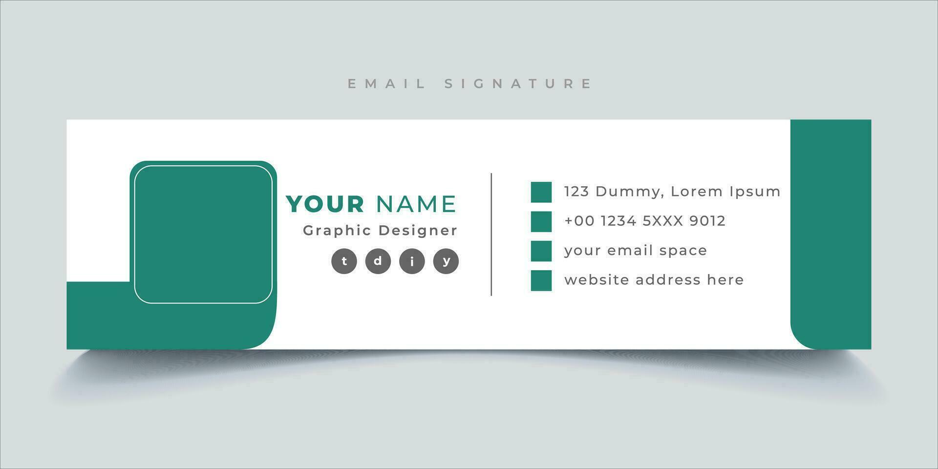 coloré email signatures modèle avec un auteur endroit vecteur conception. professionnel email Signature modèle moderne et minimal disposition