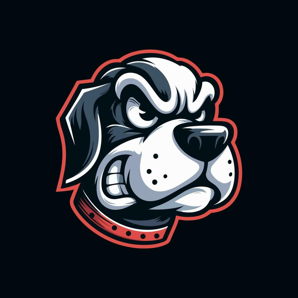 chien tête mascotte logo modèle vecteur