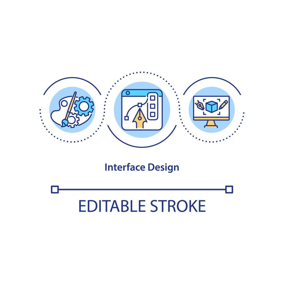 icône de concept de conception d'interface vecteur