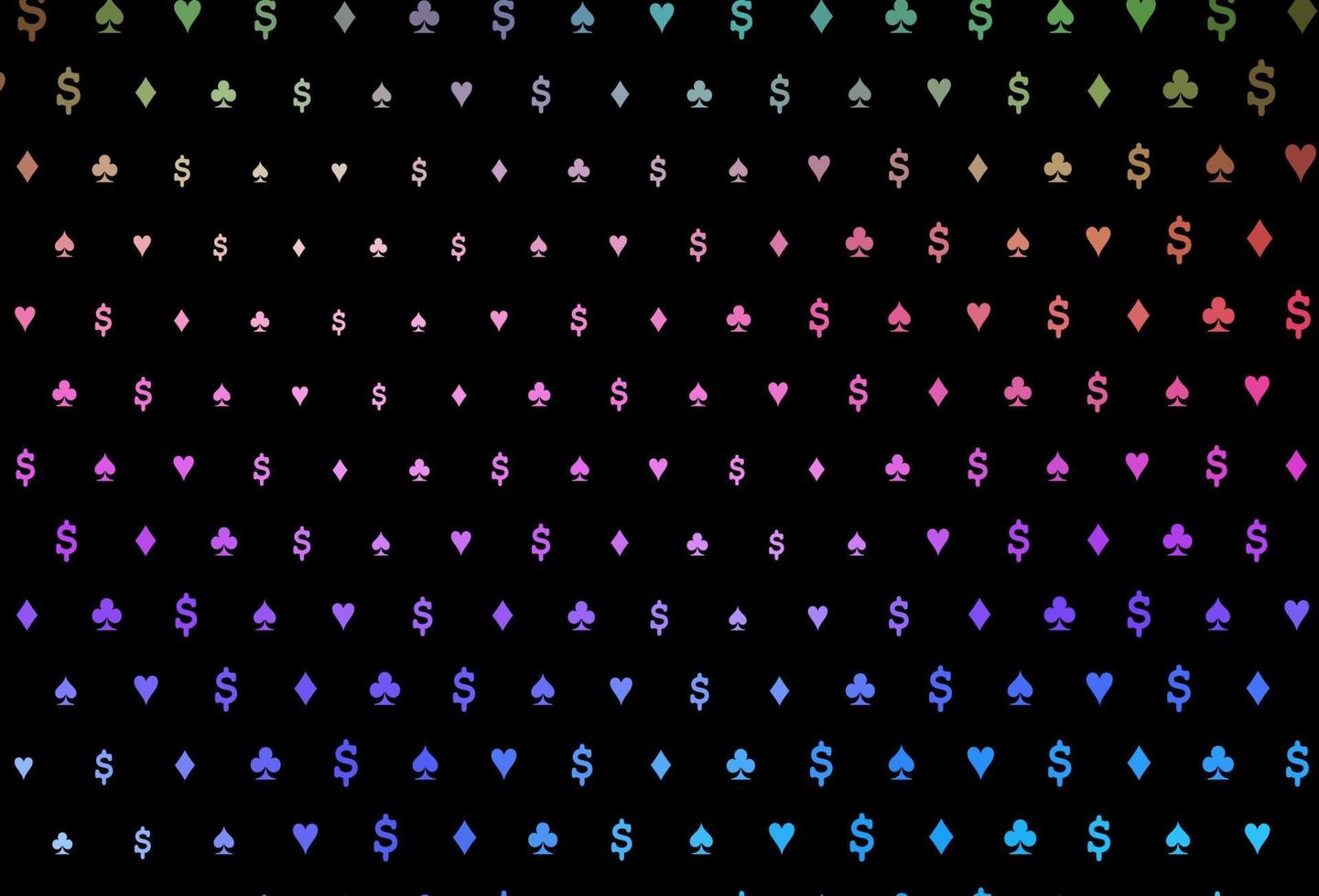 multicolore foncé, motif vectoriel arc-en-ciel avec symbole de cartes.