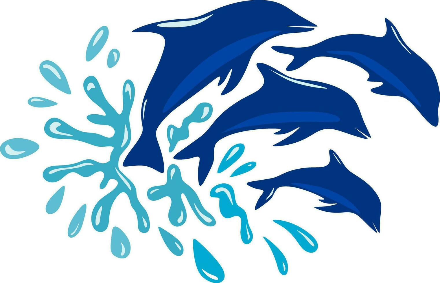 abstrait dessin animé illustration. illustration de une dauphin et l'eau éclaboussure vecteur
