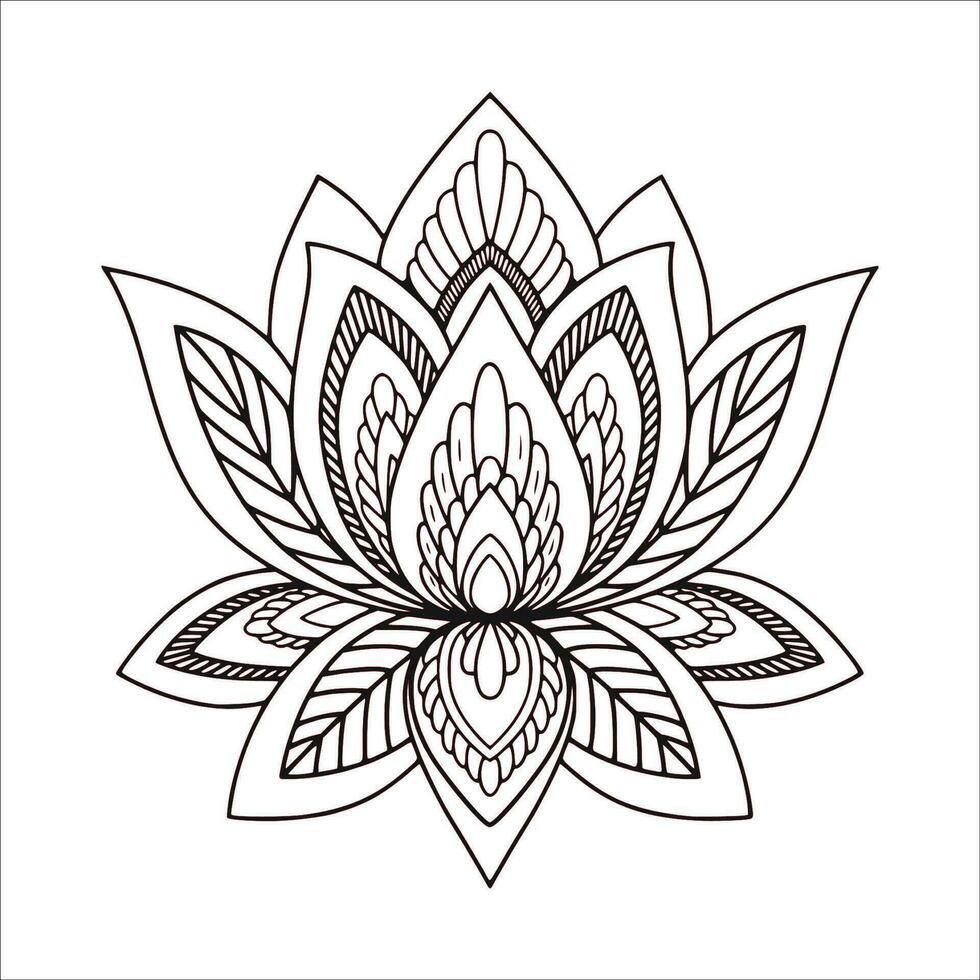 élégant , à la mode et impressionnant lotus fleur art et illustrateur vecteur