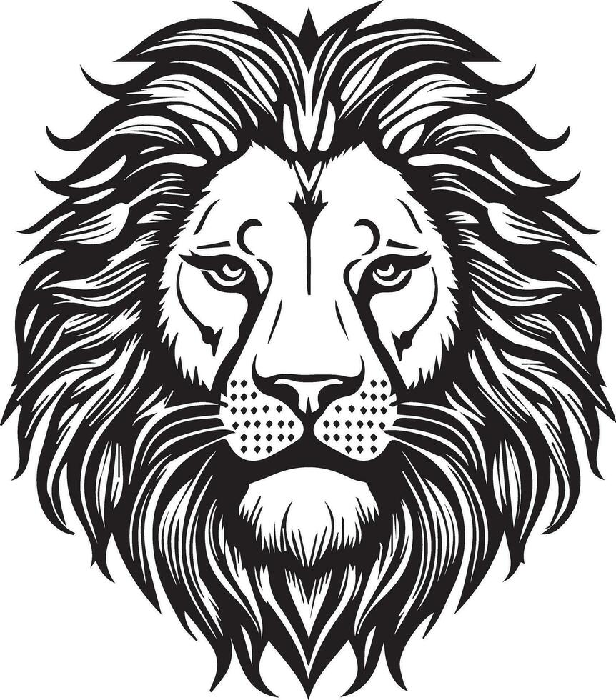 Lion noir tête illustration vecteur