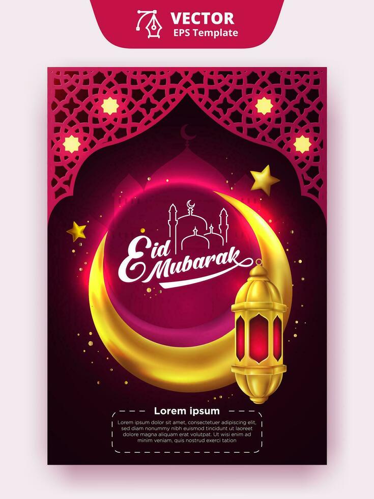 eid mubarak - eid Al adha Al fitr affiche modèle conception vecteur