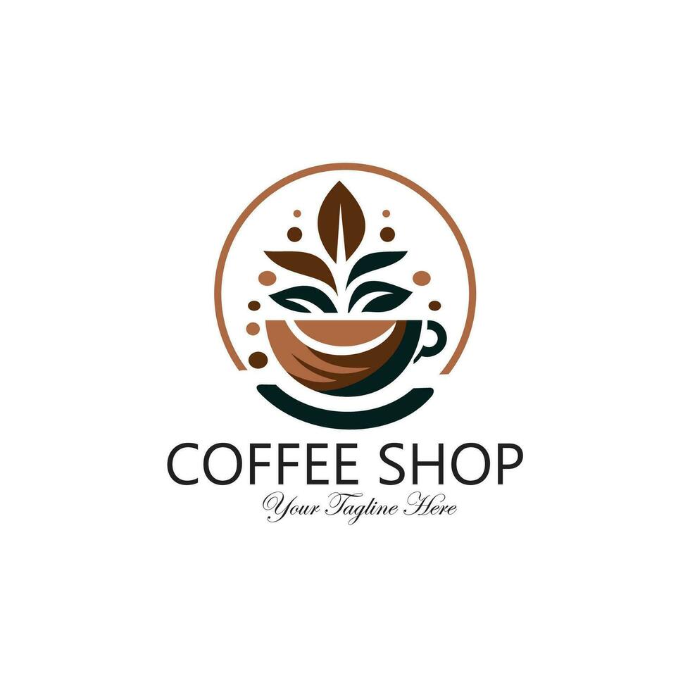 café boutique, logo modèle vecteur