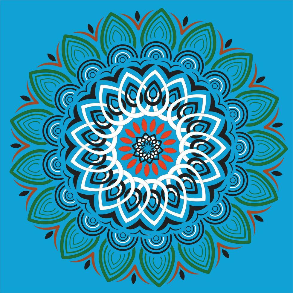 circulaire modèle dans le forme de une mandala pour henné, Mehndi, tatouage, décoration. décoratif ornement dans Oriental ethnique style. main tiré Contexte. islamique, arabe, Indien vecteur