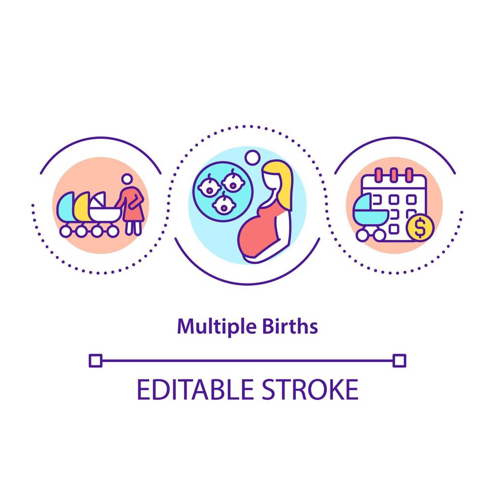 icône de concept de naissances multiples vecteur