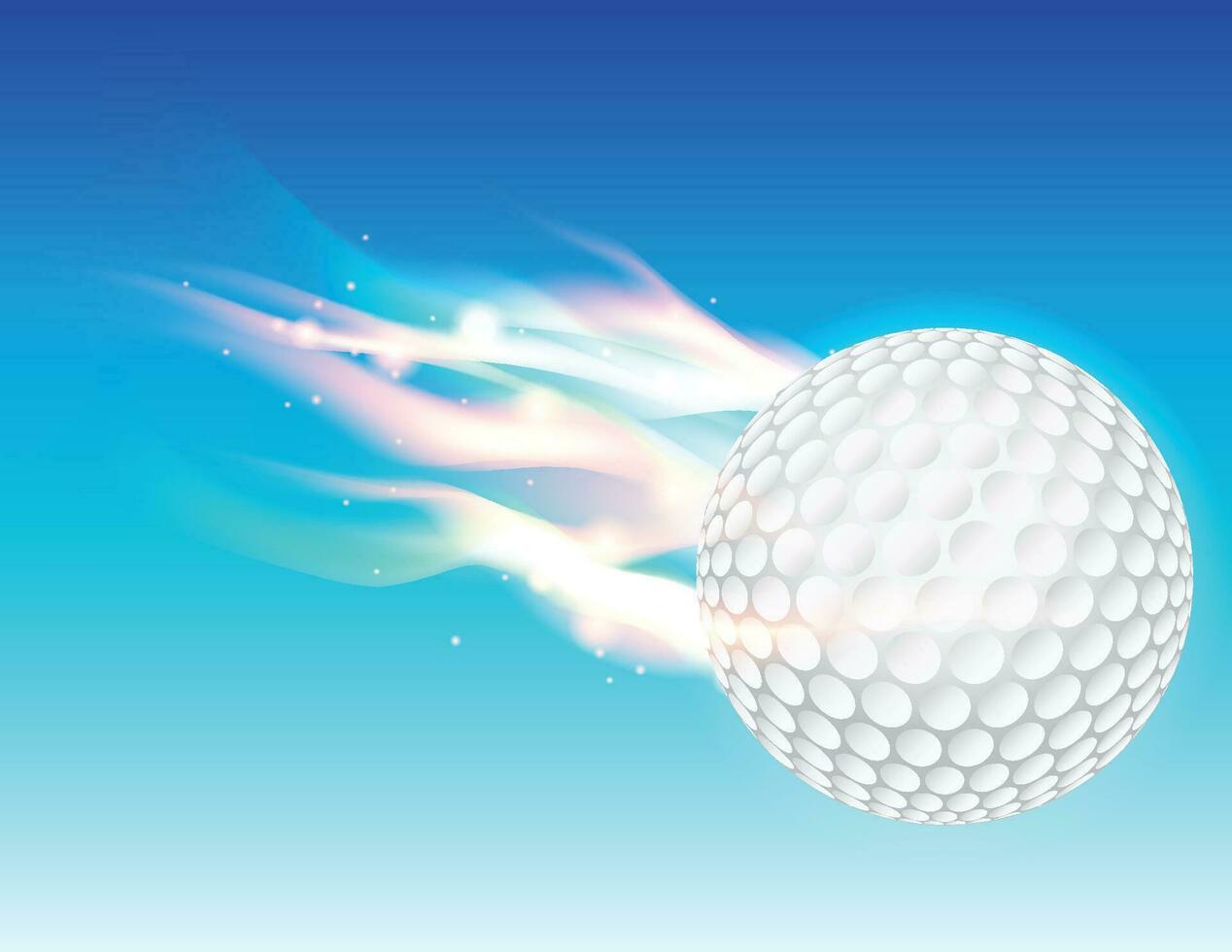 flamboyant le golf Balle dans ciel vecteur