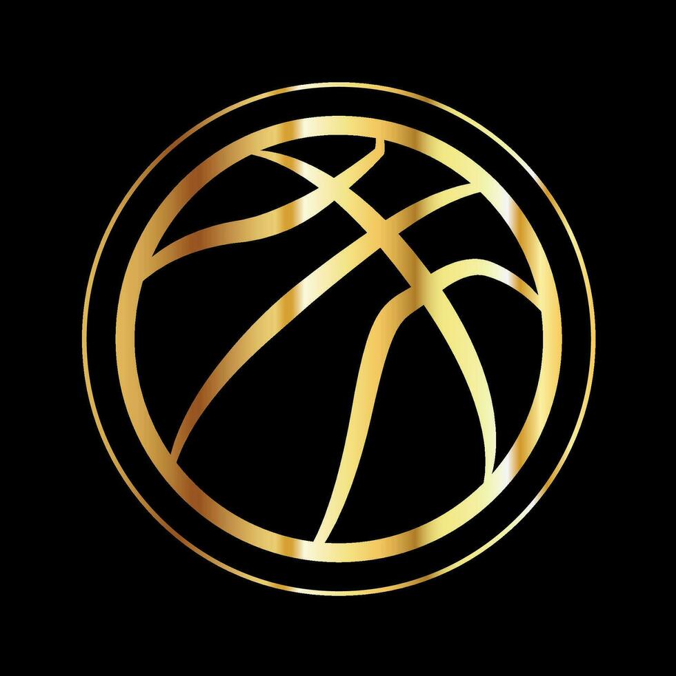 d'or basketball icône vecteur