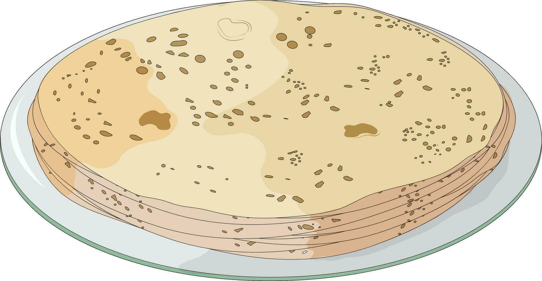 chapatti sur une assiette vecteur illustration