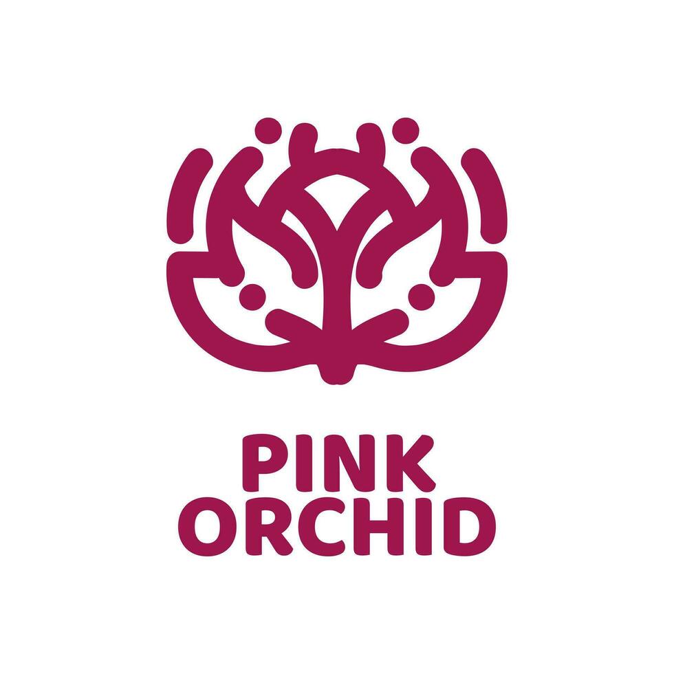 rose orchidée fleur flore la nature logo concept conception illustration vecteur