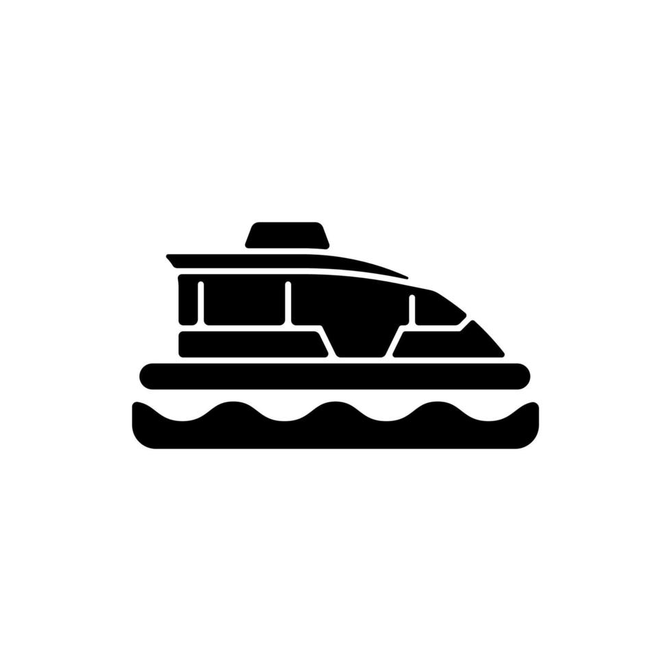 icône de glyphe noir de bateau-taxi vecteur
