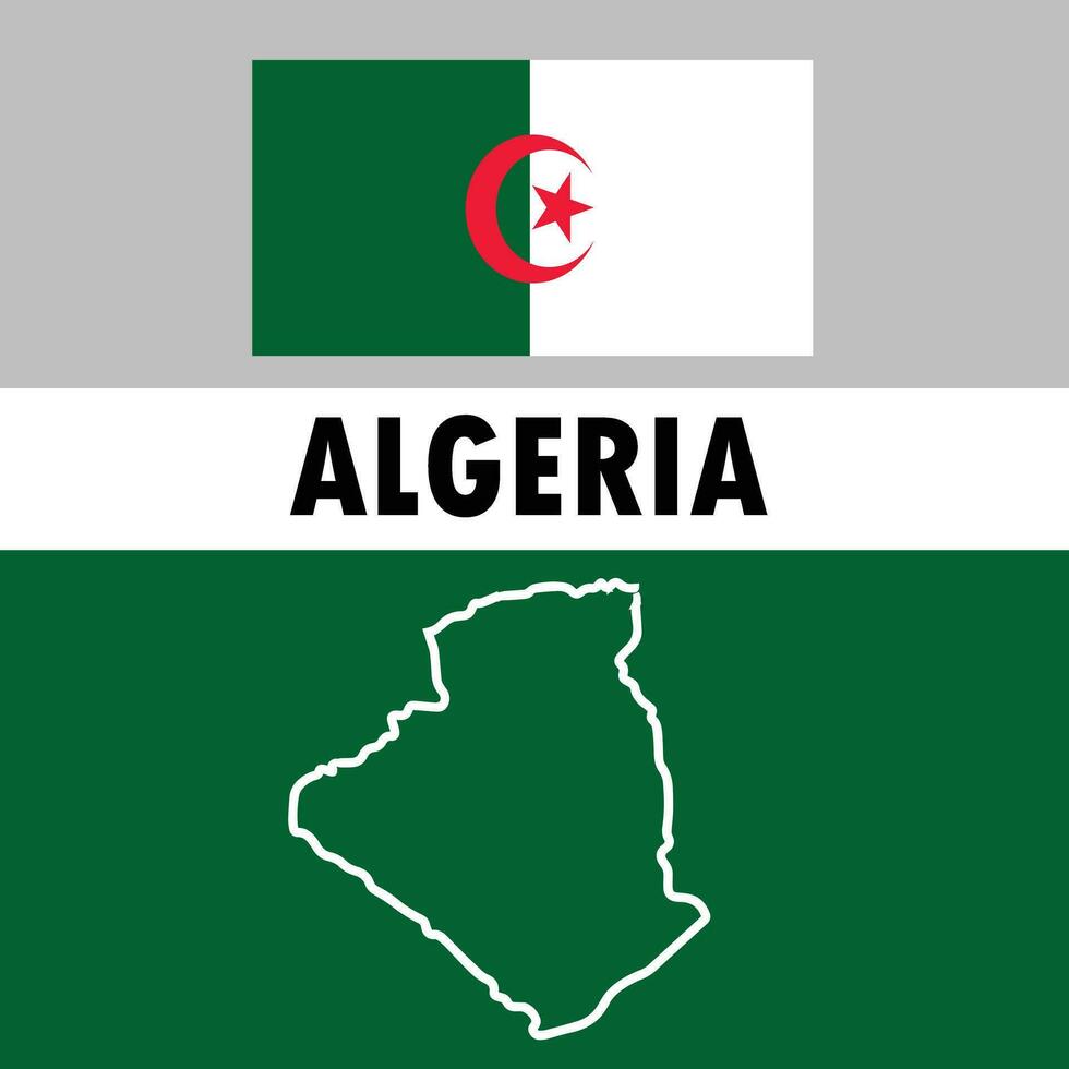 gratuit vecteur illustration de Algérie drapeau et pays contour