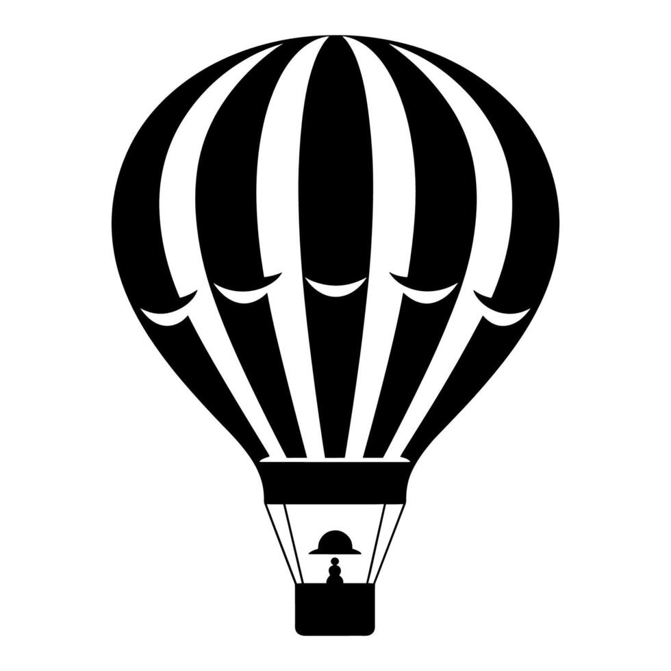 vecteur illustration. silhouette de chaud air ballon. air transport pour Voyage. isolé sur blanc et gris Contexte.