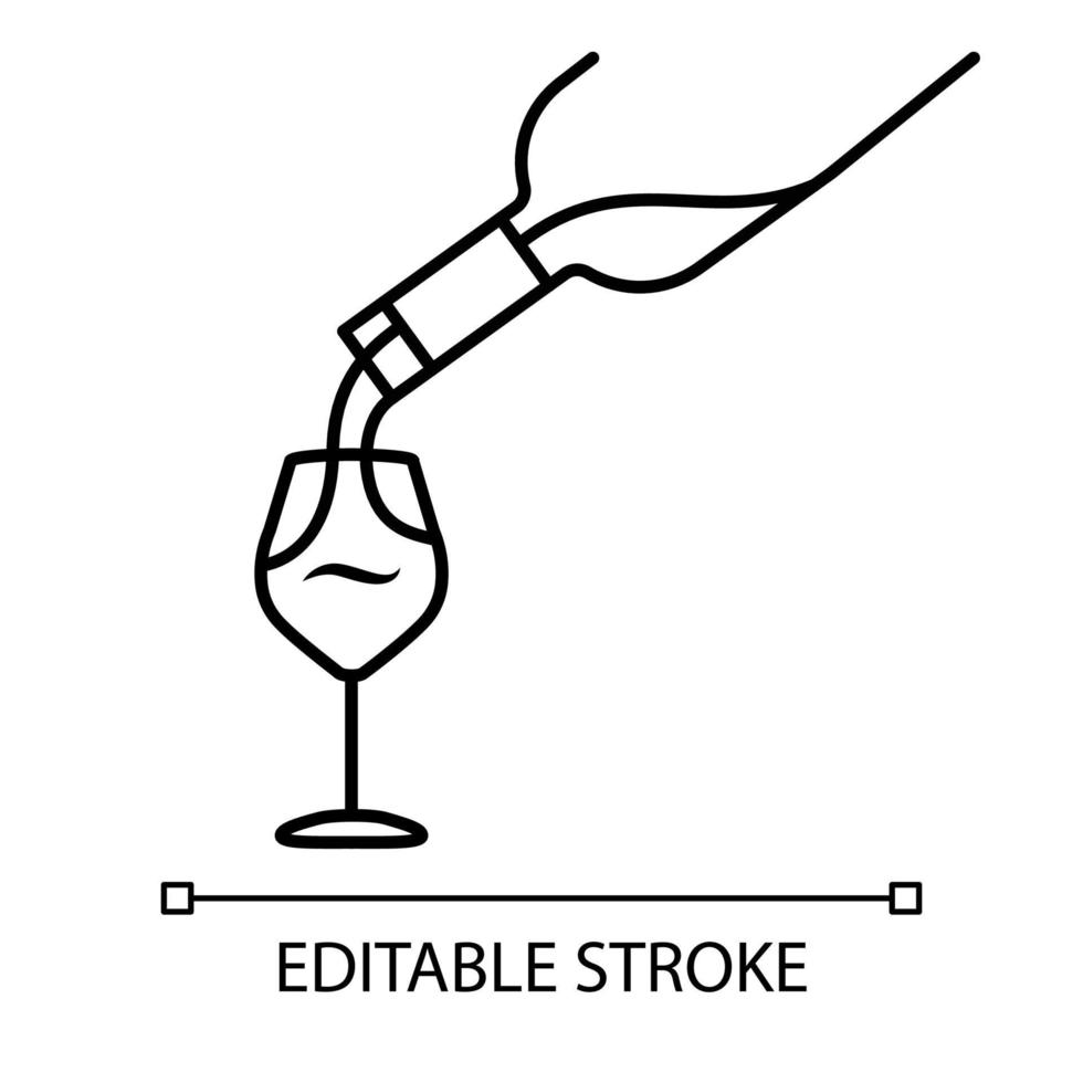 icône linéaire de service de vin vecteur