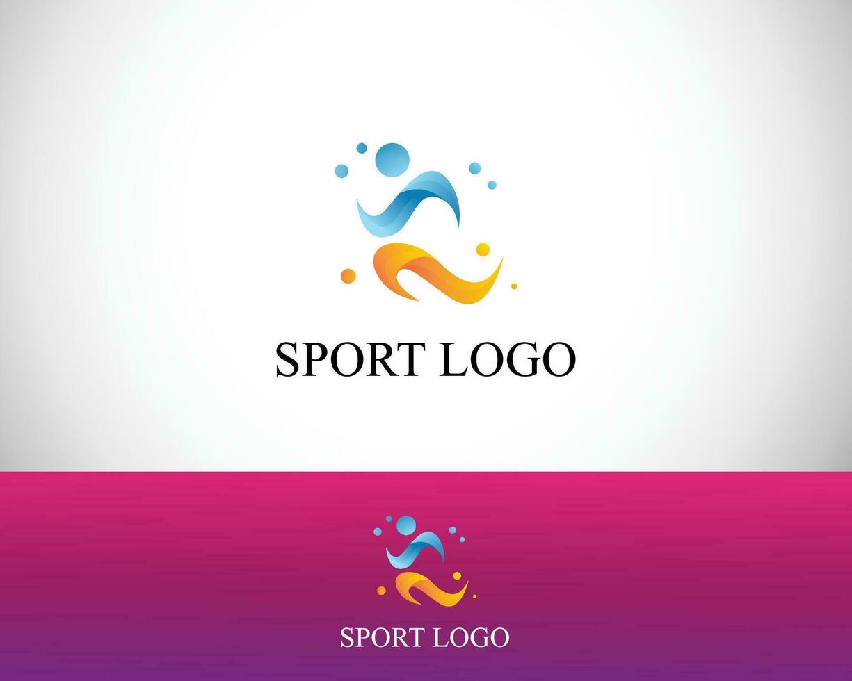 sport logo Créatif conception abstrait gens courir homme athlétique vecteur