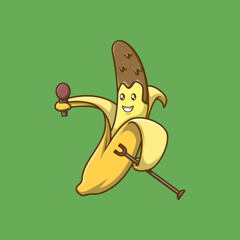caricature de chant de banane. parfait pour l'illustration du logo vecteur