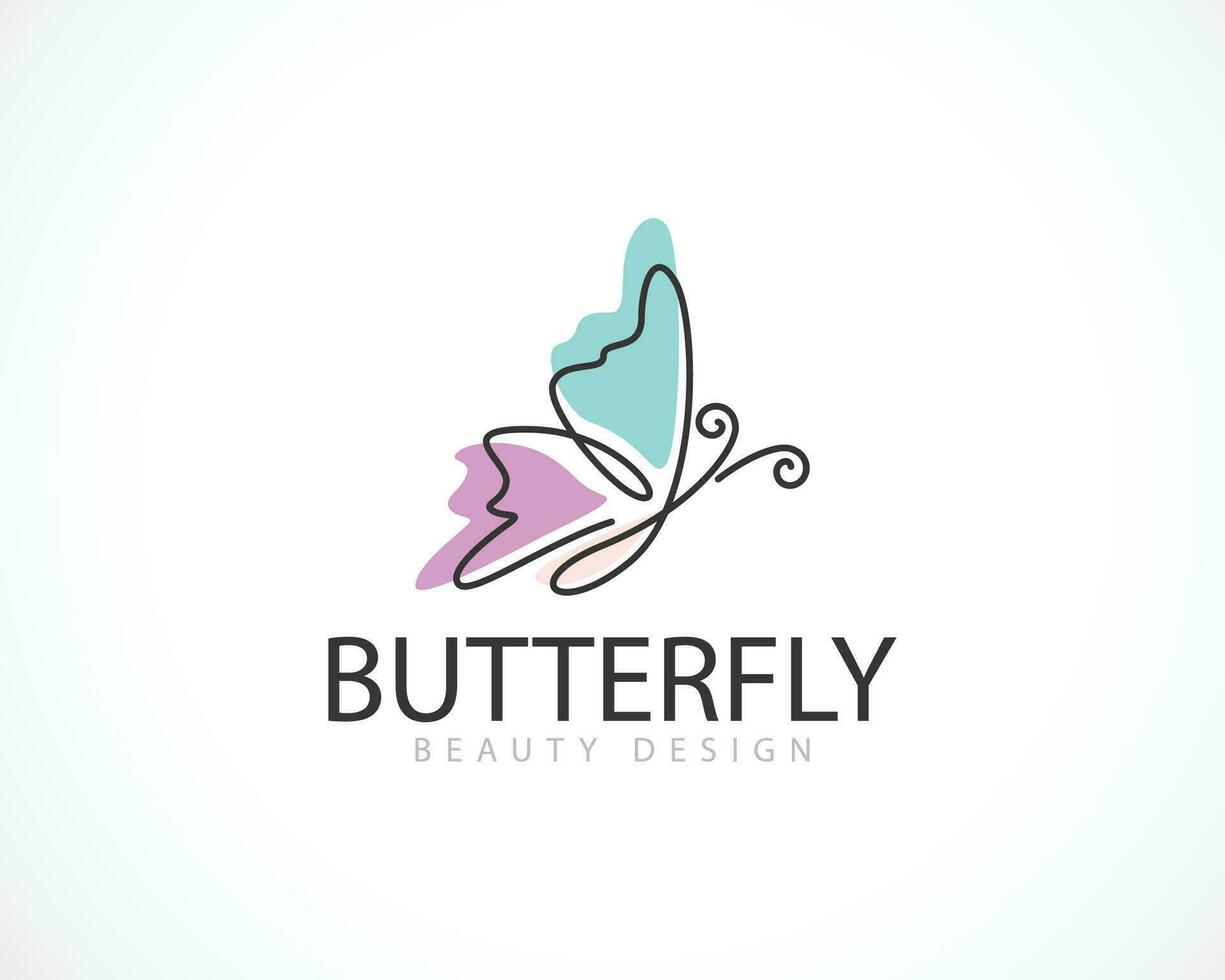 papillon logo vecteur contour icône illustration conception Créatif beauté la nature