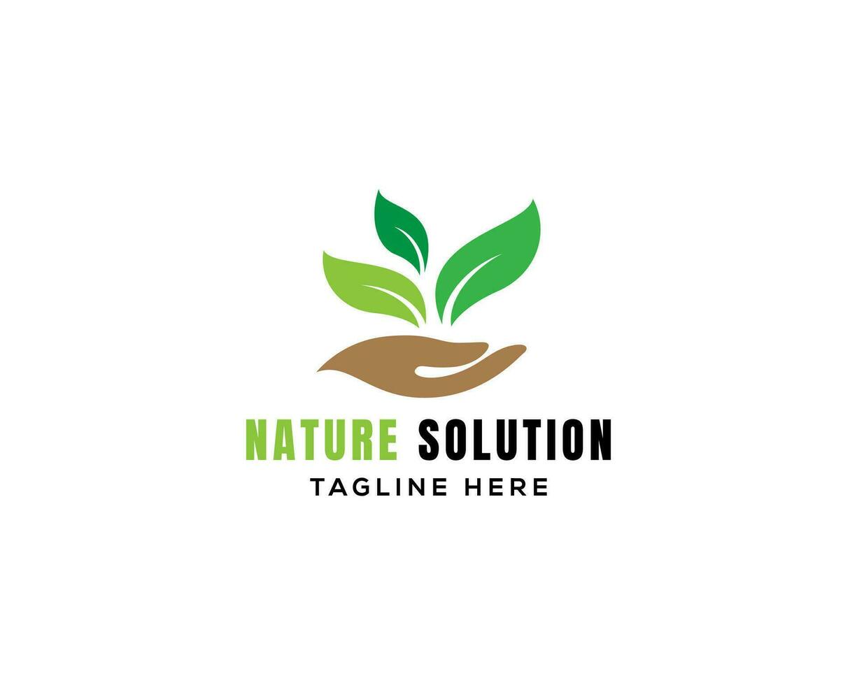 la nature Solution logo la nature se soucier illustration vecteur