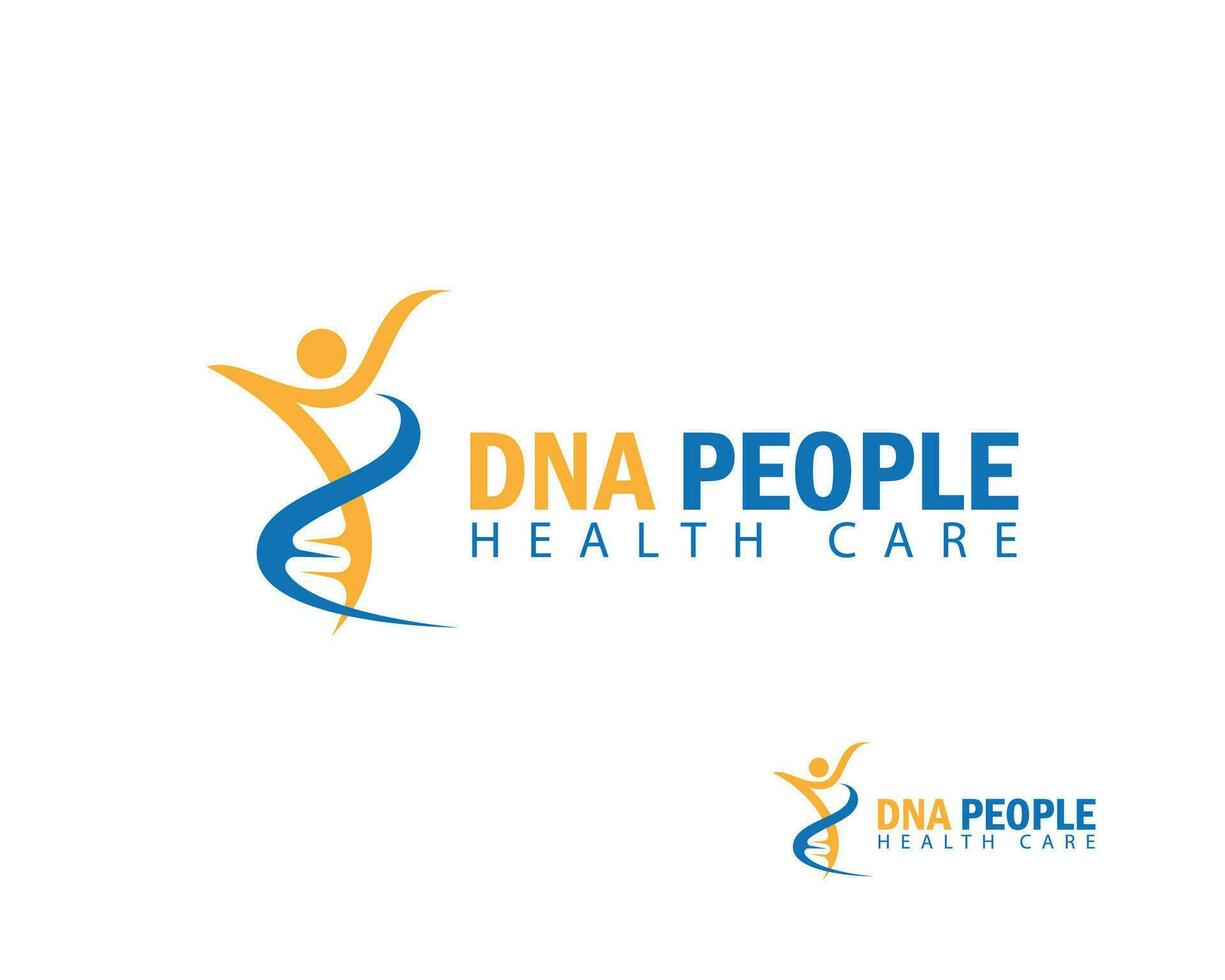 ADN logo Créatif santé se soucier médical gens science la génétique vecteur