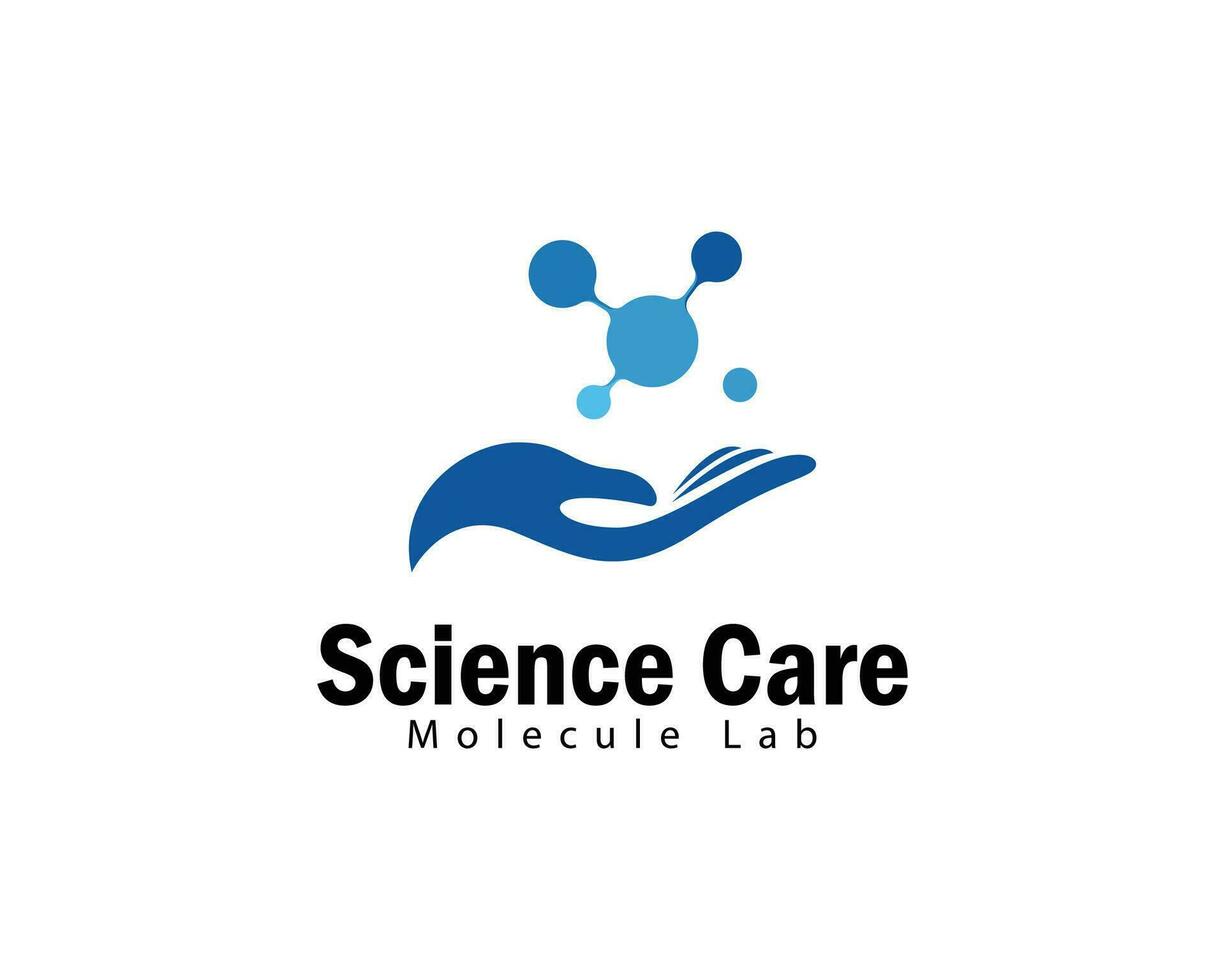 science se soucier logo Créatif main symbole molécule éducation laboratoire vecteur