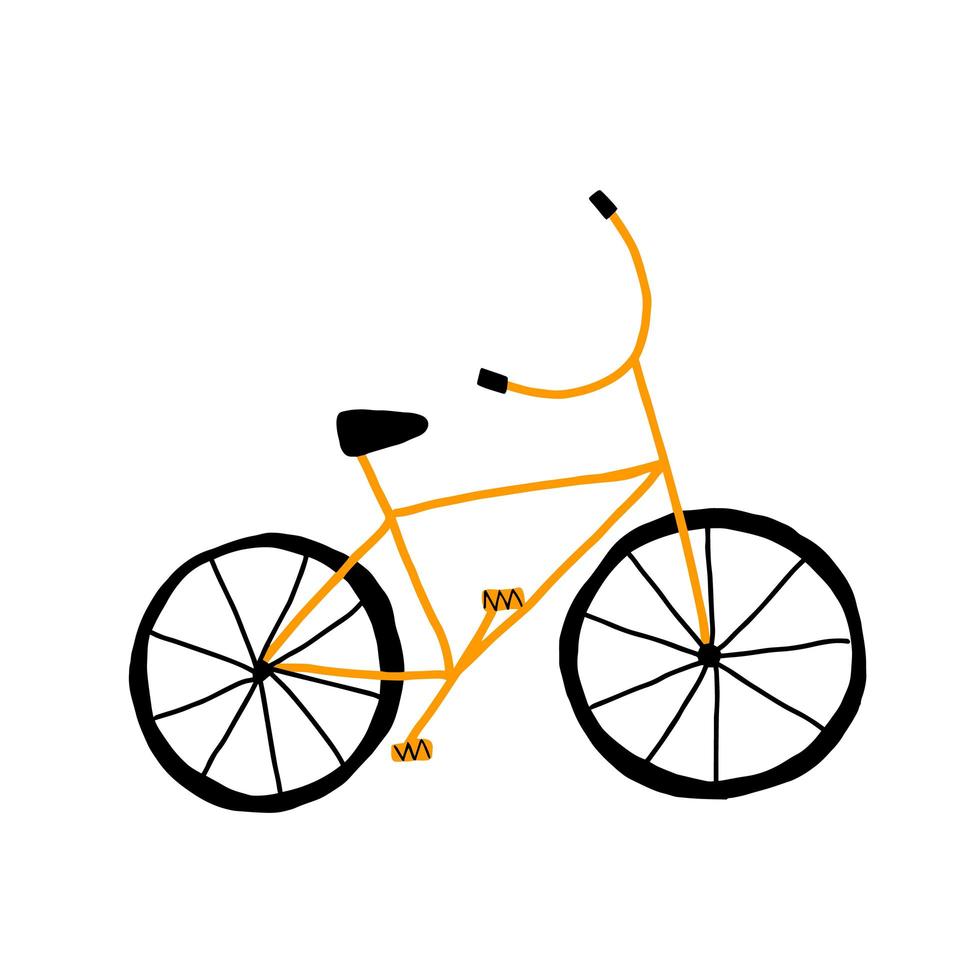 doodle simple dessiné à la main d'un vélo, illustration vectorielle vecteur