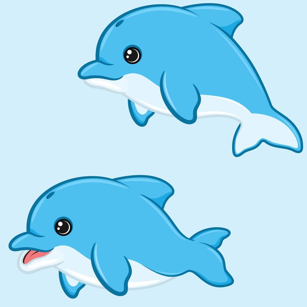 illustration de dauphin en forme de dessin animé vecteur
