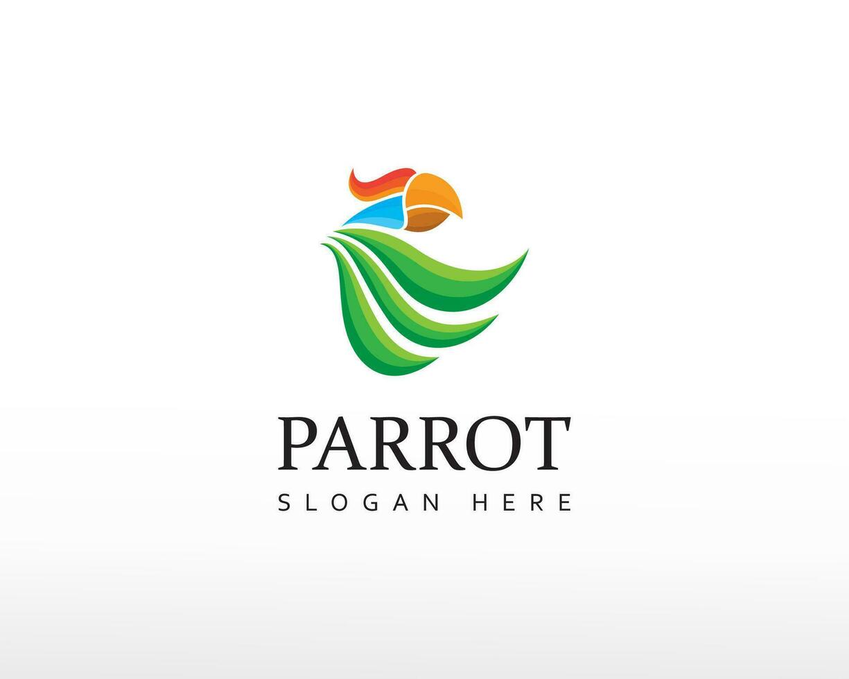 perroquet logo Couleur perroquet logo beauté perroquet logo oiseau logo vecteur