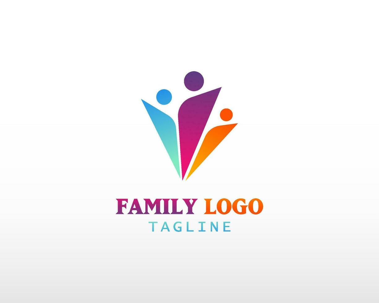 famille logo Créatif amusement logo gens Créatif vecteur