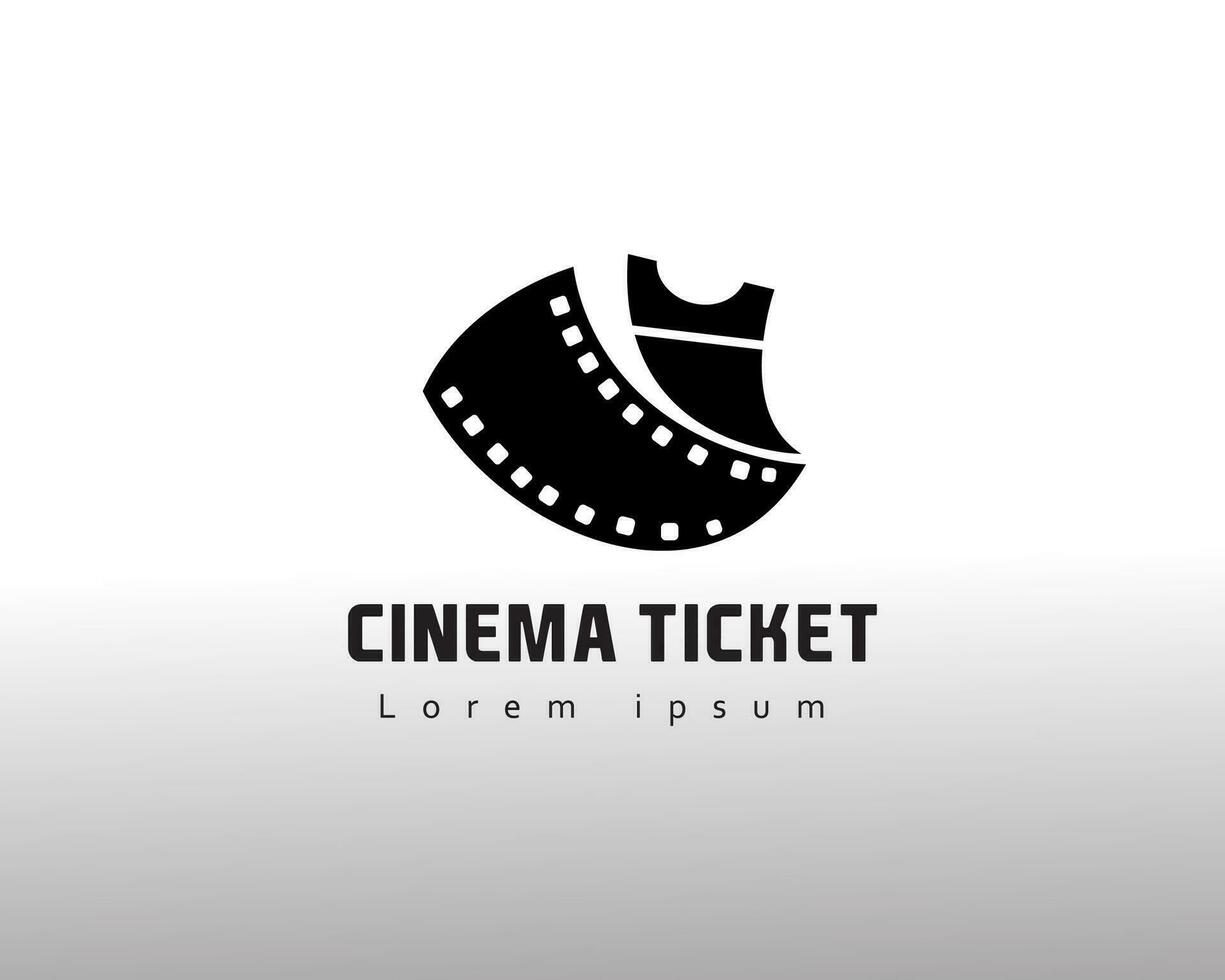 cinéma billet logo film billet logo noir conception logo vecteur