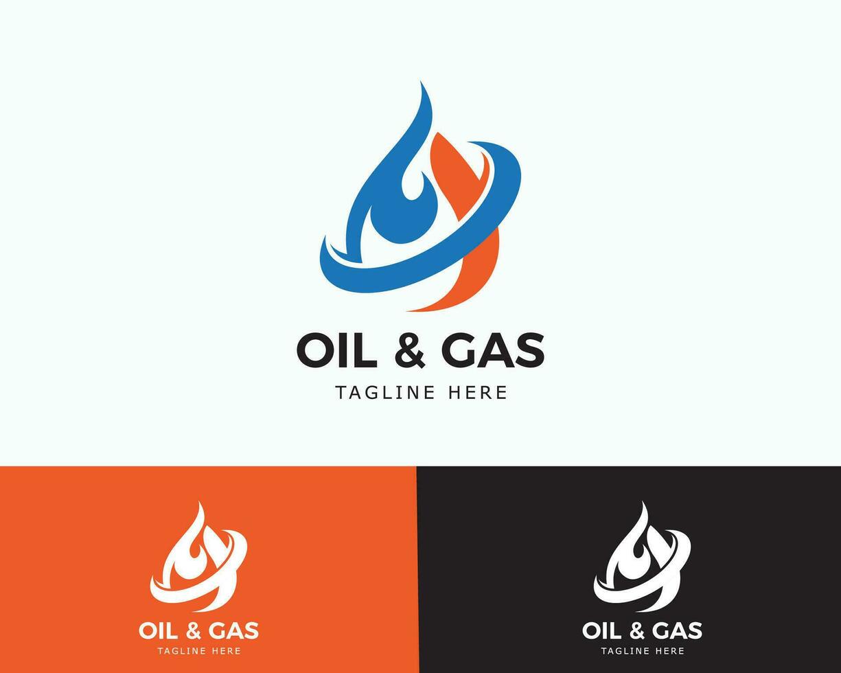 modèle de vecteur de conception de logo de pétrole et de gaz