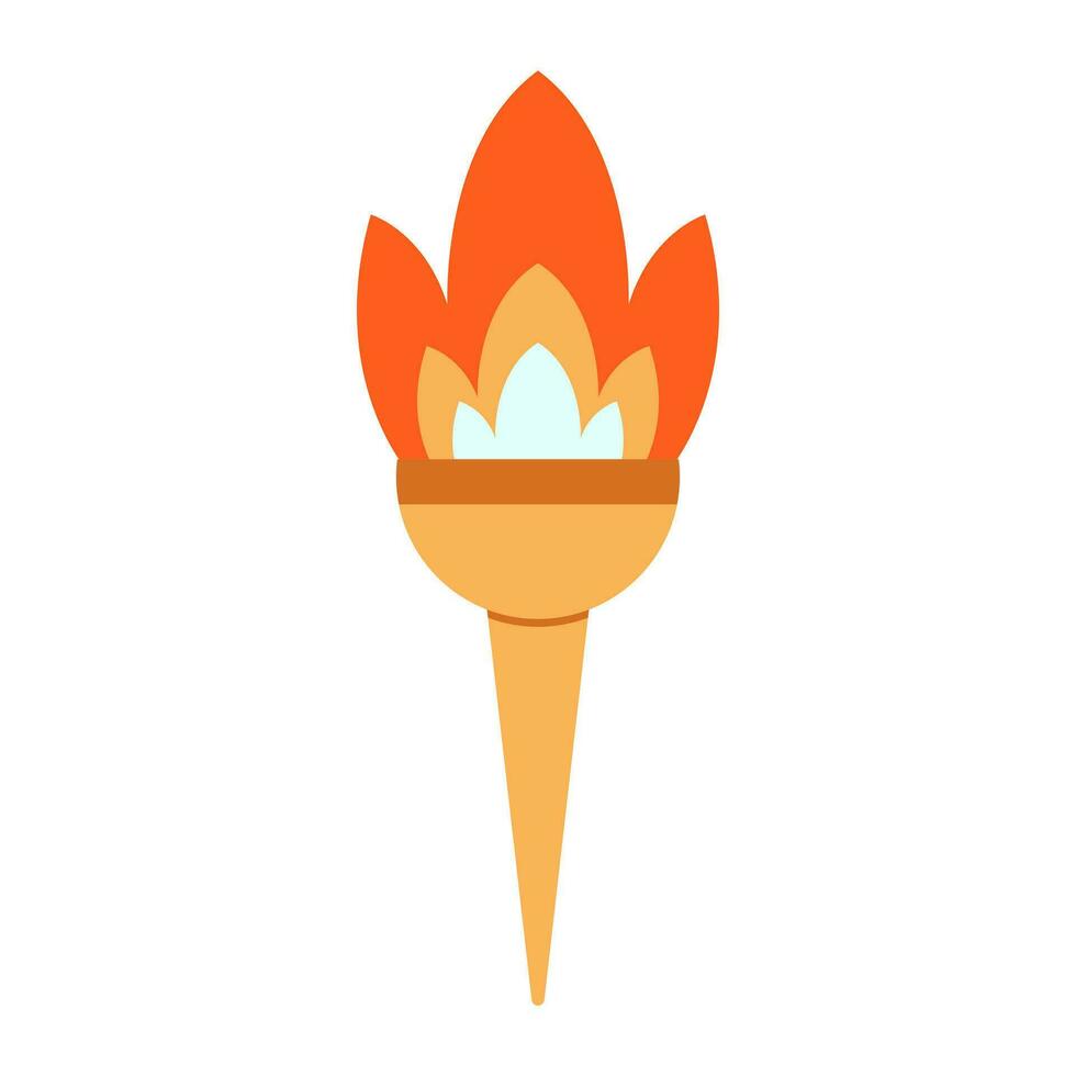 torche vecteur illustration, icône conception, isolé sur blanc arrière-plan, olympique flamme
