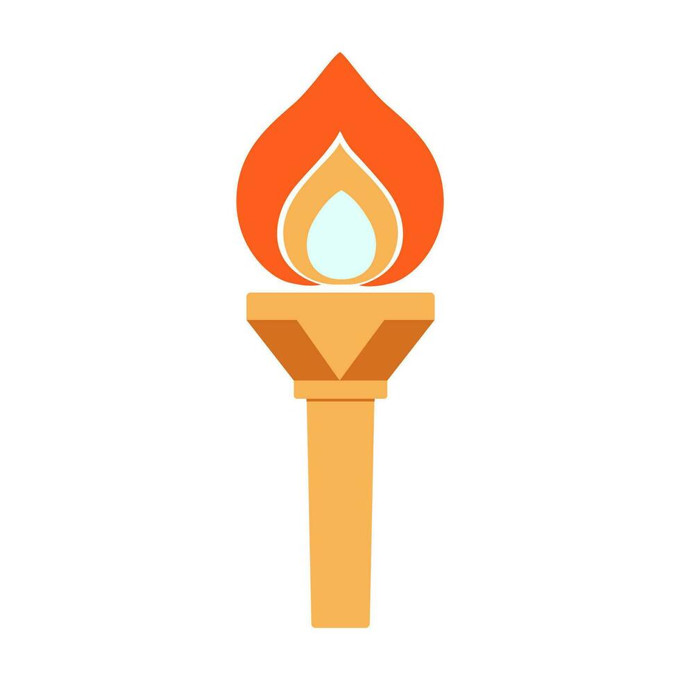 torche vecteur illustration, icône conception, isolé sur blanc arrière-plan, olympique flamme
