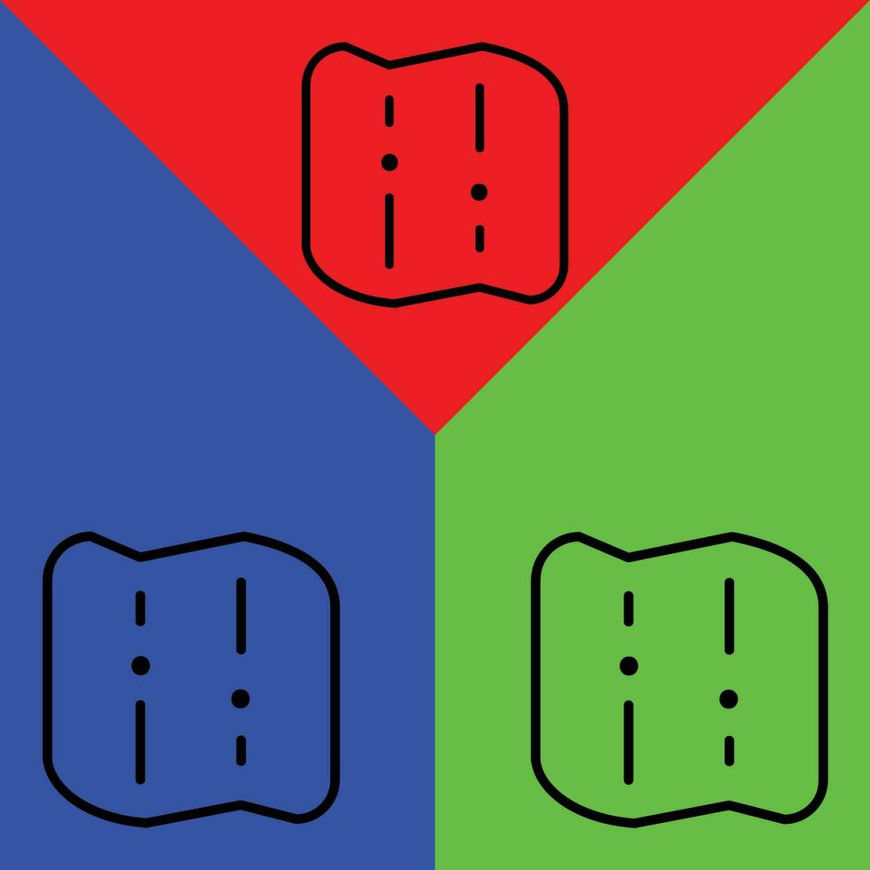 carte vecteur icône, contour style icône, de aventure Icônes collection, isolé sur rouge, bleu et vert Contexte.