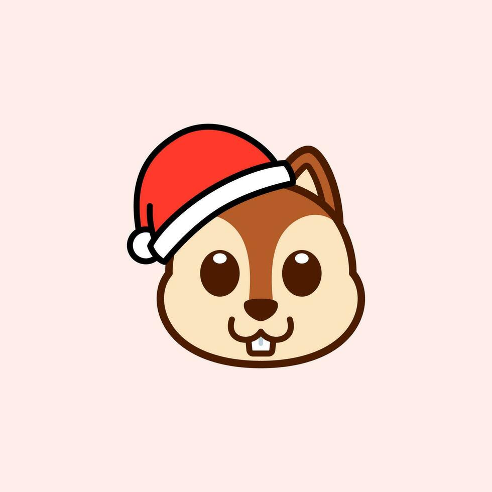 écureuil portant Père Noël chapeau illustration vecteur