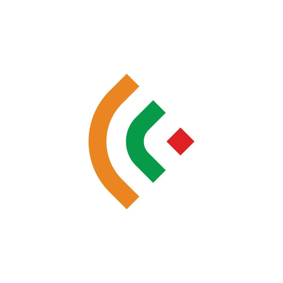 lettre c rayures coloré signal logo vecteur