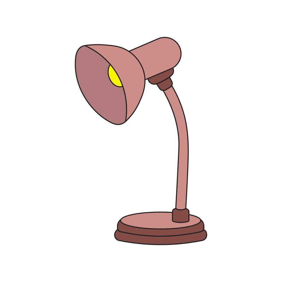 des gamins dessin dessin animé vecteur illustration bureau lampe icône isolé sur blanc