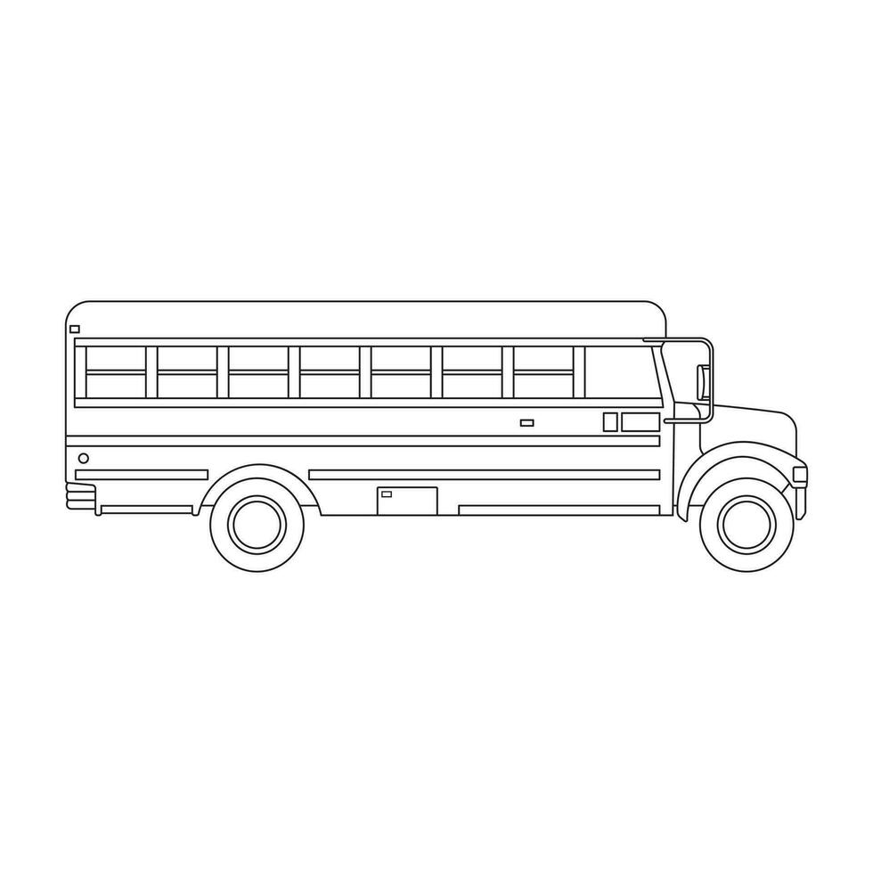 main tiré des gamins dessin dessin animé vecteur illustration mignonne école autobus icône isolé sur blanc