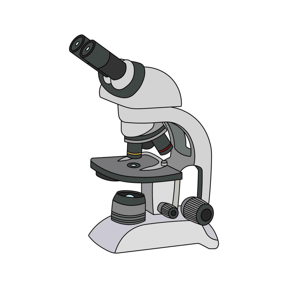 des gamins dessin dessin animé vecteur illustration microscope icône isolé sur blanc